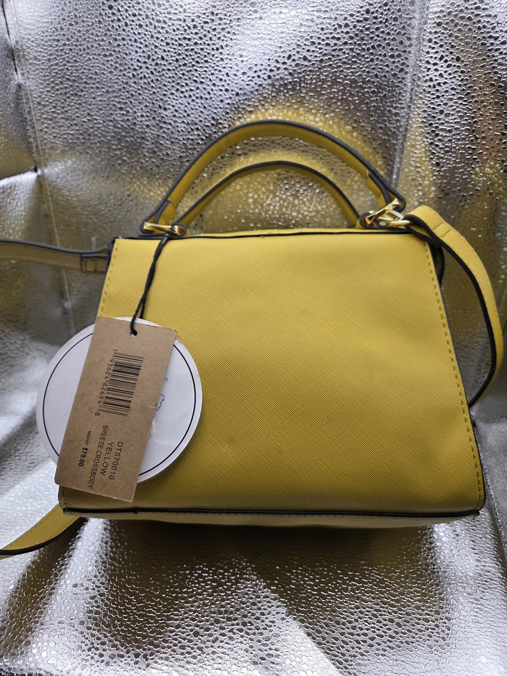 Steve Madden Yellow Top-Handle Satchel with Detachable Strap